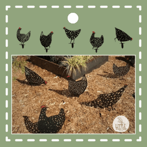 5 piece Chicken Garden Stakes