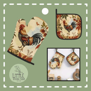 Rooster Oven Mitt and Potholder